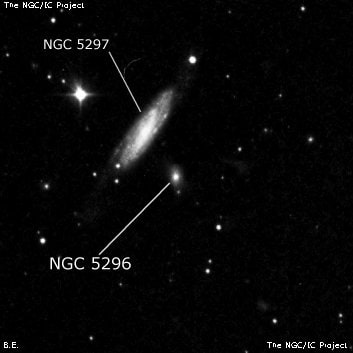 NGC 5296 - линзовидная галактика. Описание NGC 5296:, Галактика в созвездии Гончие Псы