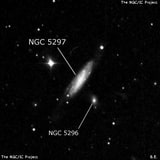 NGC 5297 - спиральная галактика с баром. Описание NGC 5297:, Галактика в созвездии Гончие Псы
