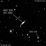 NGC 530 - линзовидная галактика. Описание NGC 530:, Галактика в созвездии Кит