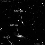 NGC 531 - спиральная галактика с баром. Описание NGC 531:, Галактика в созвездии Андромеда