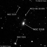NGC 5318 - спиральная галактика с баром. Описание NGC 5318:, Галактика в созвездии Гончие Псы
