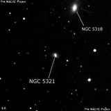NGC 5321 - спиральная галактика с баром. Описание NGC 5321:, Галактика в созвездии Гончие Псы