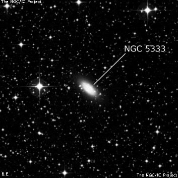 NGC 5333 - спиральная галактика с баром. Описание NGC 5333:, Галактика в созвездии Центавр