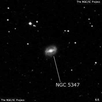 NGC 5347 - спиральная галактика с баром. Описание NGC 5347:, Галактика в созвездии Гончие Псы