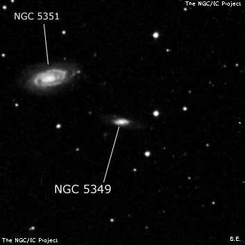 NGC 5349 - спиральная галактика с баром. Описание NGC 5349:, Галактика в созвездии Гончие Псы