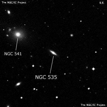 NGC 535 - линзовидная галактика. Описание NGC 535:, Галактика в созвездии Кит