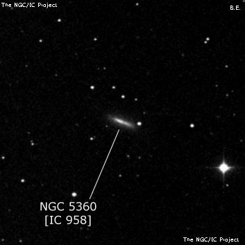NGC 5360 - спиральная галактика с баром. Описание NGC 5360:, Галактика в созвездии Дева