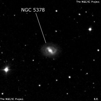 NGC 5378 - спиральная галактика с баром. Описание NGC 5378:, Галактика в созвездии Гончие Псы
