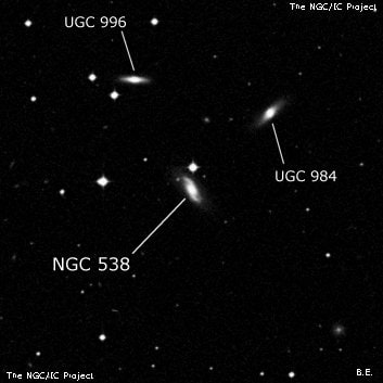 NGC 538 - галактика. Описание NGC 538:, Галактика в созвездии Кит