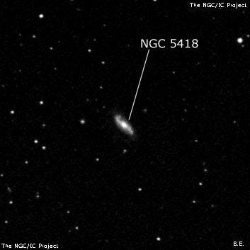 NGC 5418 - спиральная галактика с баром. Описание NGC 5418:, Галактика в созвездии Волопас