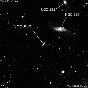 NGC 542 - спиральная галактика. Описание NGC 542:, Галактика в созвездии Андромеда