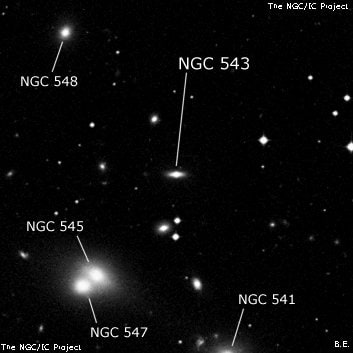 NGC 543 - галактика. Описание NGC 543:, Галактика в созвездии Кит