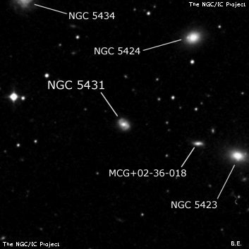 NGC 5431 - галактика. Описание NGC 5431:, Галактика в созвездии Волопас