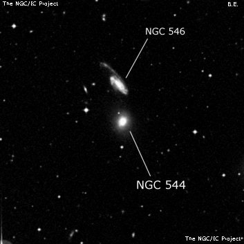 NGC 544 - спиральная галактика с баром. Описание NGC 544:, Галактика в созвездии Скульптор