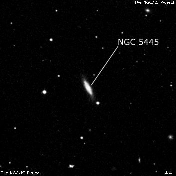 NGC 5445 - линзовидная галактика. Описание NGC 5445:, Галактика в созвездии Гончие Псы