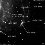 NGC 5447 - H 2 -регион или часть галактики. Описание NGC 5447:, Область H II в созвездии Большая Медведица