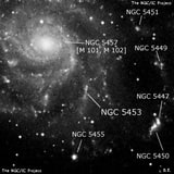 NGC 5453 - H 2 -регион или часть галактики. Описание NGC 5453:, Область H II в созвездии Большая Медведица