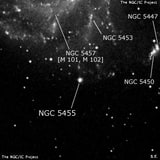 NGC 5455 - H 2 -регион или часть галактики. Описание NGC 5455:, Область H II в созвездии Большая Медведица