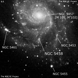 NGC 5458 - H 2 -регион или часть галактики. Описание NGC 5458:, Область H II в созвездии Большая Медведица