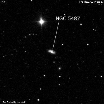 NGC 5487 - спиральная галактика с баром. Описание NGC 5487:, Галактика в созвездии Волопас