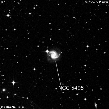 NGC 5495 - спиральная галактика с баром. Описание NGC 5495:, Галактика в созвездии Гидра