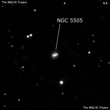 NGC 5505 - спиральная галактика с баром. Описание NGC 5505:, Галактика в созвездии Волопас
