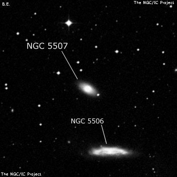 NGC 5507 - спиральная галактика с баром. Описание NGC 5507:, Галактика в созвездии Дева