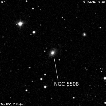 NGC 5508 - линзовидная галактика. Описание NGC 5508:, Галактика в созвездии Волопас