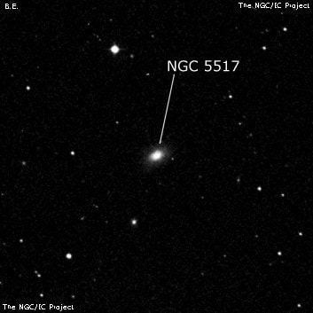 NGC 5517 - линзовидная галактика. Описание NGC 5517:, Галактика в созвездии Волопас