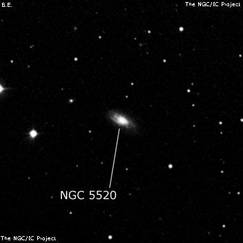 NGC 5520 - спиральная галактика. Описание NGC 5520:, Галактика в созвездии Волопас