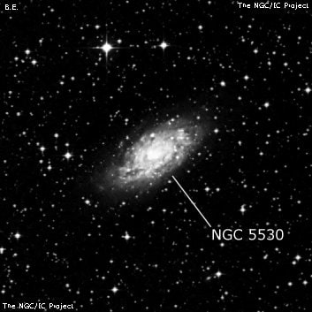 NGC 5530 - спиральная галактика с баром. Описание NGC 5530:, Галактика в созвездии Волк