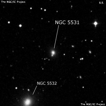 NGC 5531 - линзовидная галактика. Описание NGC 5531:, Галактика в созвездии Волопас