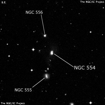 NGC 554 - линзовидная галактика. Описание NGC 554:, Галактика в созвездии Кит