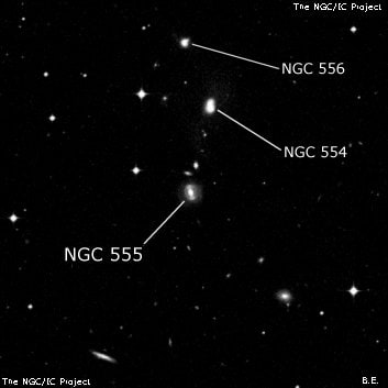 NGC 555 - спиральная галактика с баром. Описание NGC 555:, Галактика в созвездии Кит