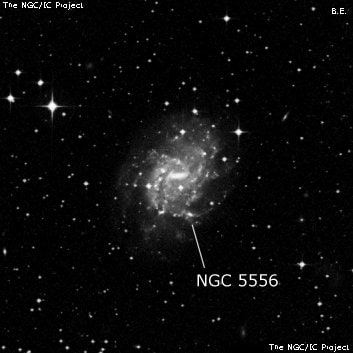 NGC 5556 - спиральная галактика с баром. Описание NGC 5556:, Галактика в созвездии Гидра