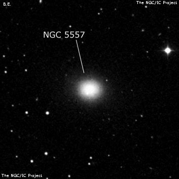 NGC 5557 - эллиптическая галактика. Описание NGC 5557:, Галактика в созвездии Волопас