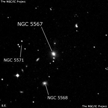 NGC 5567 - линзовидная галактика. Описание NGC 5567:, Галактика в созвездии Волопас