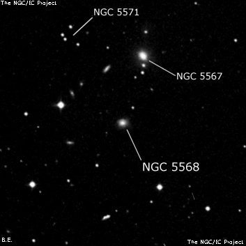 NGC 5568 - спиральная галактика. Описание NGC 5568:, Галактика в созвездии Волопас