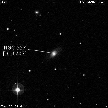 NGC 557 - спиральная галактика с баром. Описание NGC 557:, Галактика в созвездии Кит
