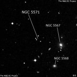 NGC 5571 - четыре звезды. Описание NGC 5571:, Объект глубокого космоса в созвездии Волопас