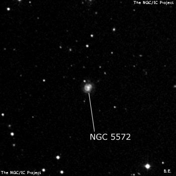 NGC 5572 - спиральная галактика. Описание NGC 5572:, Галактика в созвездии Волопас