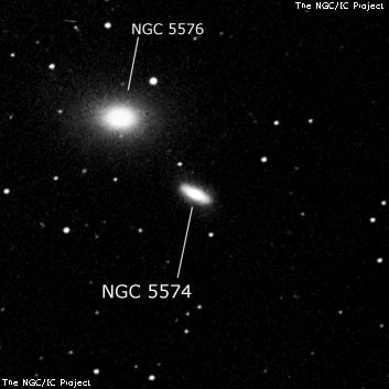NGC 5574 - спиральная галактика с баром. Описание NGC 5574:, Галактика в созвездии Дева