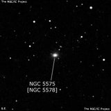 NGC 5575 - линзовидная галактика. Описание NGC 5575:, Объект глубокого космоса в созвездии Дева