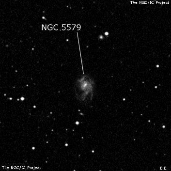 NGC 5579 - спиральная галактика. Описание NGC 5579:, Галактика в созвездии Волопас