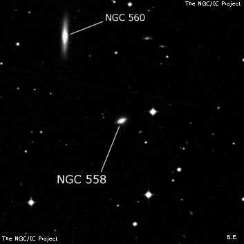 NGC 558 - эллиптическая галактика. Описание NGC 558:, Галактика в созвездии Кит