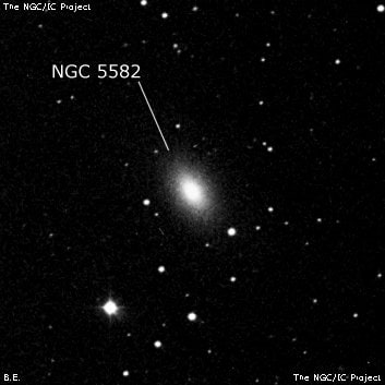 NGC 5582 - эллиптическая галактика. Описание NGC 5582:, Галактика в созвездии Волопас