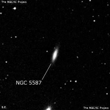 NGC 5587 - линзовидная галактика. Описание NGC 5587:, Галактика в созвездии Волопас