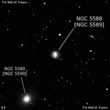 NGC 5588 - спиральная галактика с баром. Описание NGC 5588:, Объект глубокого космоса в созвездии Волопас