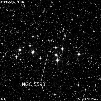 NGC 5593 - рассеянное скопление звёзд. Описание NGC 5593:, Рассеянное скопление в созвездии Волк