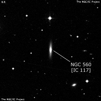 NGC 560 - линзовидная галактика. Описание NGC 560:, Галактика в созвездии Кит
